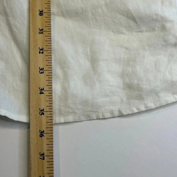 Lucky 100% linen boho embroidered halter sleeveless dress size M - Picture 8 of 9